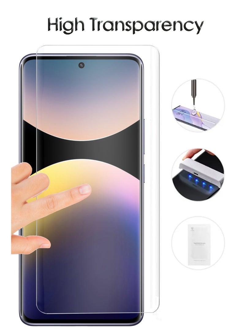 For Xiaomi Redmi Note 14 Pro+ 5G - UV Advanced Premium Tempered Glass Screen Protector Guard , Full Adhesive UV Curved Case Friendly HD Clarity With Installation Kit - Image 2