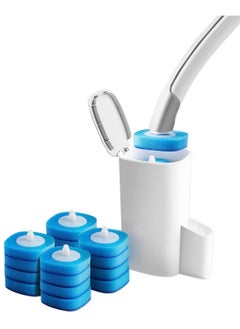 Hanayo Toilet Bowl Cleaning Brush, Disposable Brush Head with 16 Refills Dissolving Wand Replacement Sponge, Soft Cleaner Brush for Bathroom Cleaning  - Image 1