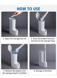 Hanayo Toilet Bowl Cleaning Brush, Disposable Brush Head with 16 Refills Dissolving Wand Replacement Sponge, Soft Cleaner Brush for Bathroom Cleaning  - Image 2