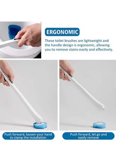 Hanayo Toilet Bowl Cleaning Brush, Disposable Brush Head with 16 Refills Dissolving Wand Replacement Sponge, Soft Cleaner Brush for Bathroom Cleaning  - Image 3