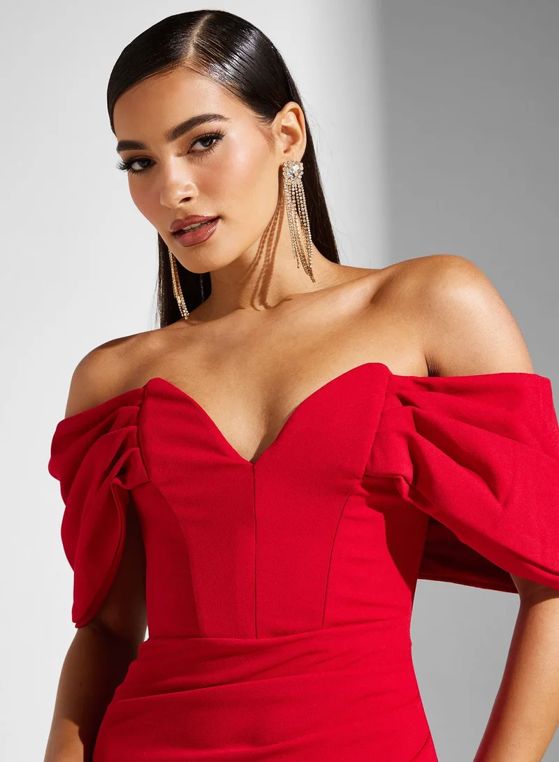 Goddiva Off-Shoulder Trumpet Dress