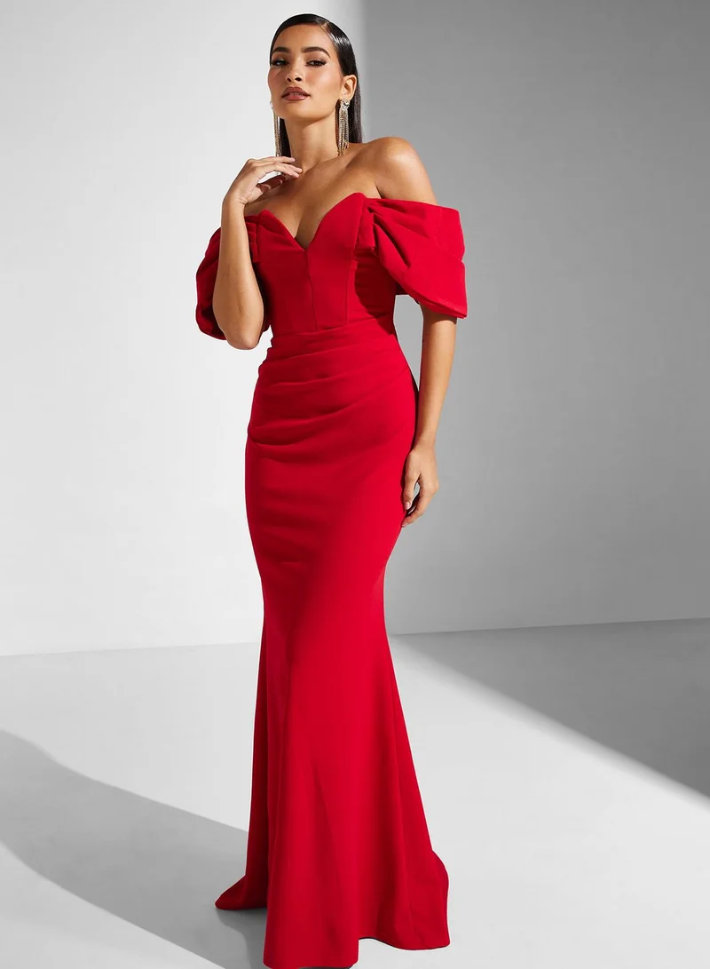Goddiva Off-Shoulder Trumpet Dress