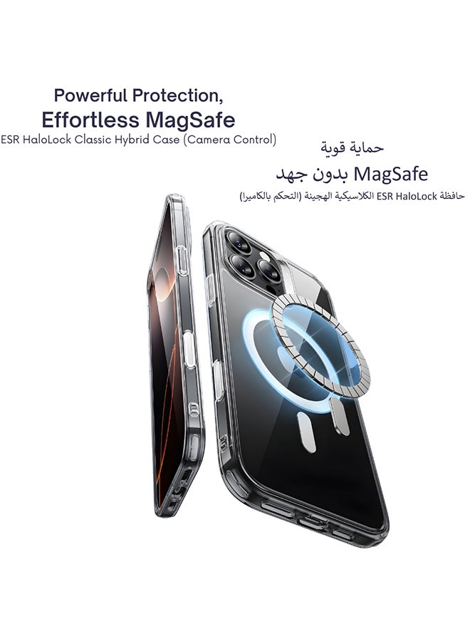 اي اس ار ESR حافظة آيفون 16 برو ماكس، مع زر تحكم بالكاميرا، متوافق مع MagSafe، حماية عسكرية، حامل مدمج (Stash Stand)، شفاف - Image 1