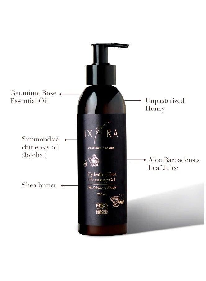 IXORA Hydrating Face Cleansing Gel - For Dry and dehydrated Skin - Certified Organic - Deeply Moisturizes and hydrates - Enriched with Natural Vitamin E - GMO Free - Suitable for Sensitive Skin - Image 2