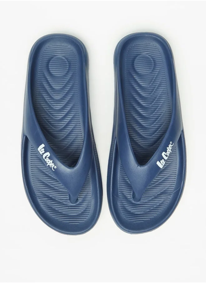 لي كوبر Men's Textured Slip-On Thong Slippers