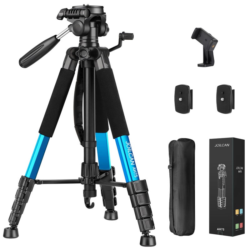 JOILCAN Tripod Camera Tripods, 74" Tripod for Camera Cell Phone Video Recording, Heavy Duty Tall Camera Tripod Stand, Professional Travel DSLR Tripods Compatible with Canon iPhone, Max Load 15 LB - Image 1