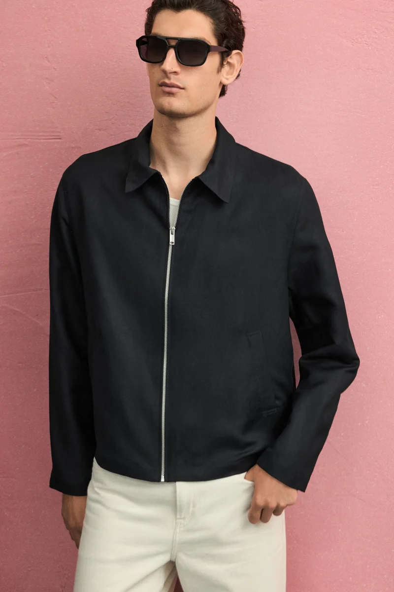 H&M Regular Fit Linen-blend jacket