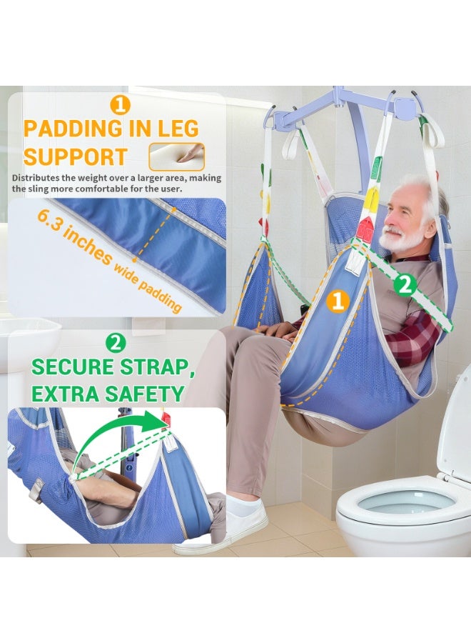 Ehucon Patient Lift Sling with Commode - Patient Lifting Slings for Transfer - Medical Full Body Straps for Elderly, Disabled,Nursing,Caregiver - SWL 230KG - Image 2