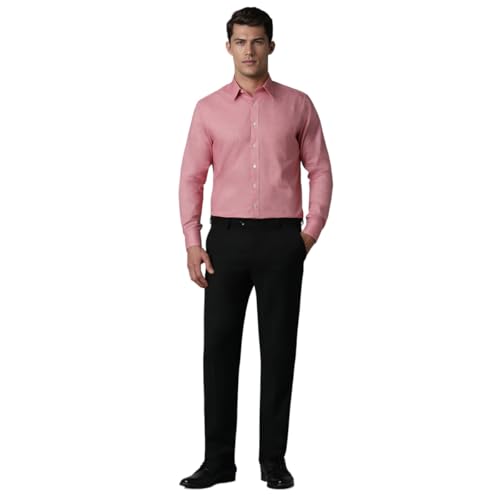 LOUIS PHILIPPE قميص قطن ضيق للرجال من لويس فيليب (LPSFMSLPR94810_أحمر، 40) - Image 5