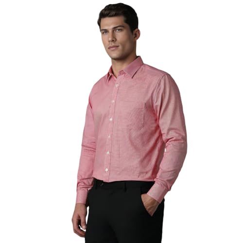 LOUIS PHILIPPE قميص قطن ضيق للرجال من لويس فيليب (LPSFMSLPR94810_أحمر، 40) - Image 2