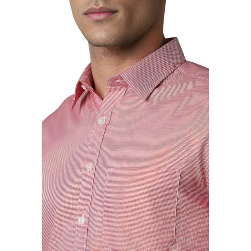 LOUIS PHILIPPE قميص قطن ضيق للرجال من لويس فيليب (LPSFMSLPR94810_أحمر، 40) - Image 4