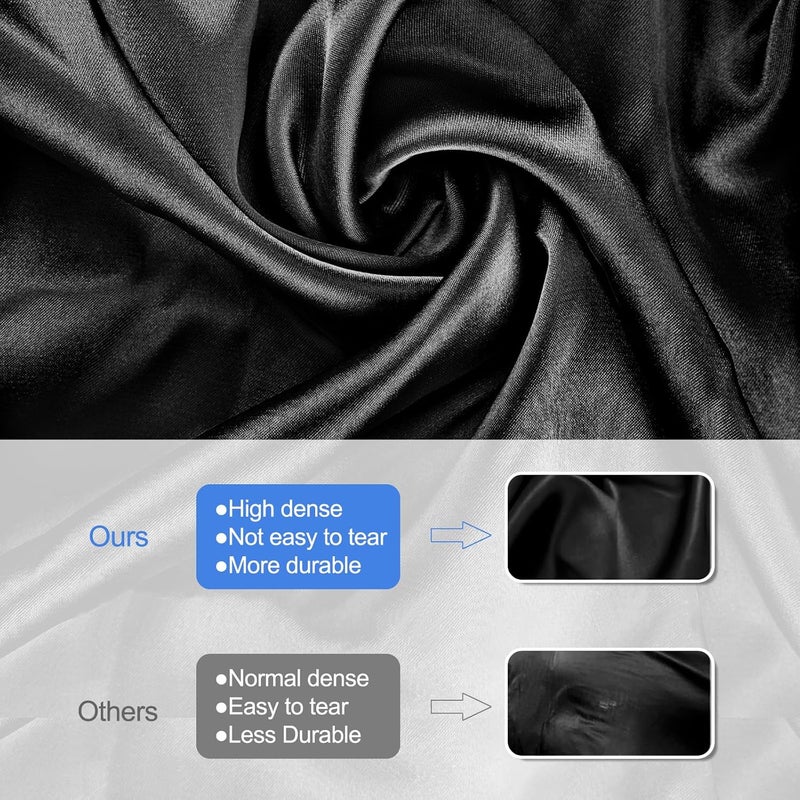 Zelimun Satin Pillowcase for Contour Memory Foam Pillows, 24" x 14" x 5.1"/3.5" Cervical Pillow Case, Soft Pillow Cover for Sleeping Pillows (Black) - Image 4