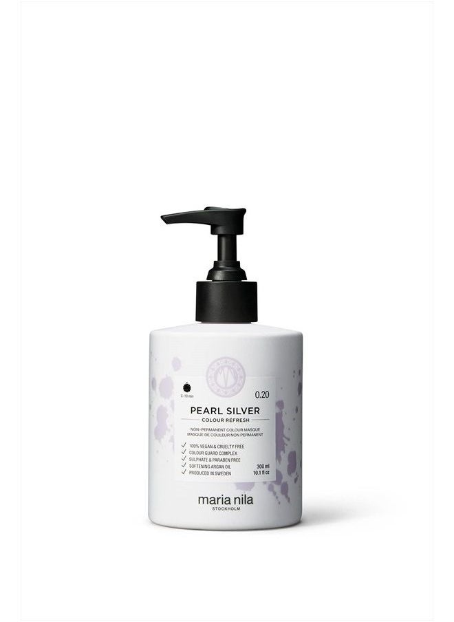 Maria Nila Color Refresh Pearl Silver, 10.1 Fl Oz / 300 ml, Silver Violet Color Bomb, Semi-Permanent Pigments, 100% Vegan & Sulfate/Paraben free  - Image 1