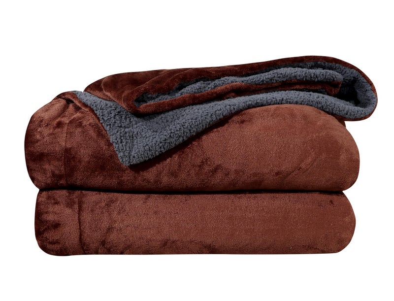RD TREND Premium Reversible Summer AC Blanket Single/Mild Winter Sherpa Blanket Super Soft Flannel for Bed, Sofa, Couch, Camping and Travel (Solid/Plain) (Coffee, Single- 60 x 90 Inches) - Image 2