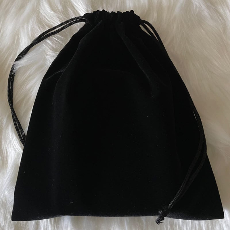 Aestivate 8 Pack Large Velvet Drawstring Pouch  Velvet Bag 8?10 Inch Storage Bag Cosmetics Pouches Dust Bag 8 Pieces(Black) - Image 2
