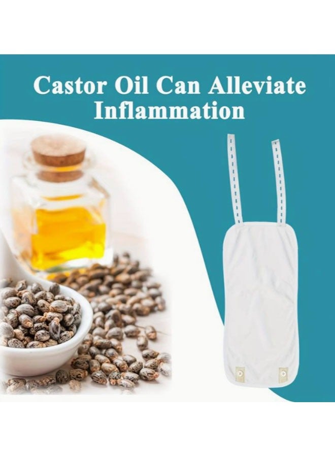 إسكدنيا حقيبة زيت الخروع عبوة مكونة من قطعتين، مناسبة للركبتين والأذرع والسوابع، حزمة مساعدة لعناية الزيوت الأساسية قابلة لإعادة الاستخدام، حزمة للعناية بالزيوت لمنع تسرب الزيوت (الزيت غير مشمول) - Image 4