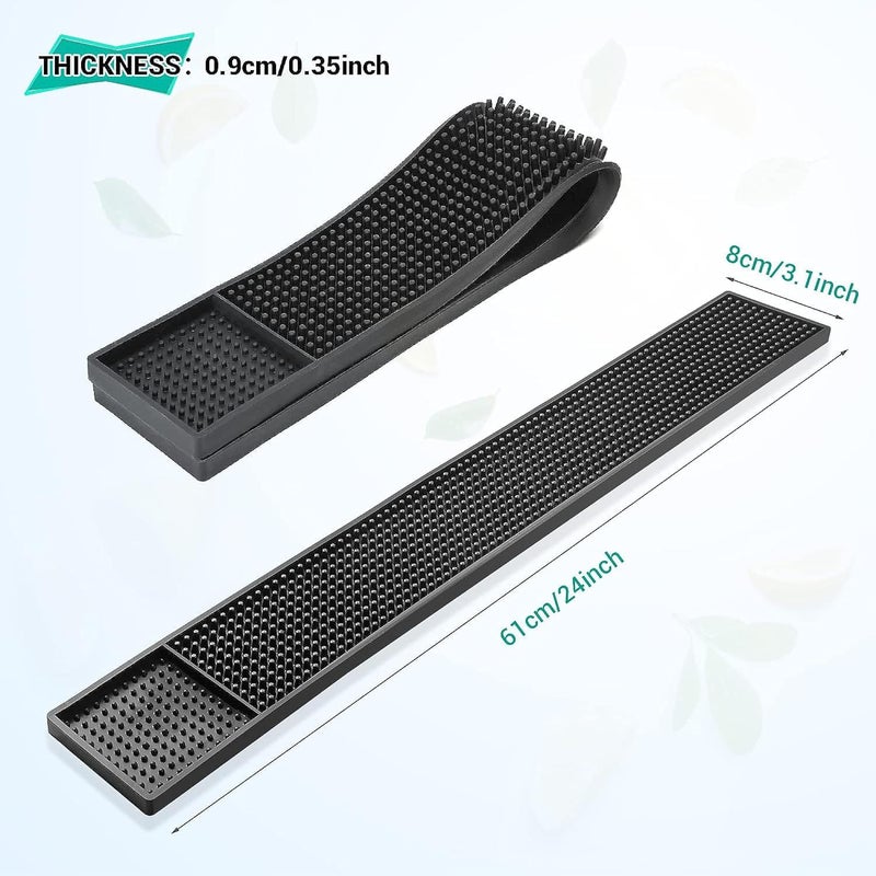 AICON ® Durable and Stylish Bar Mats for Spills. BarMat is for Coffee, Bars, Restaurants & Counter Top Dish Drying, Glass Drying Product Size 60cm x 8cm x 8mm Thickness - Image 4
