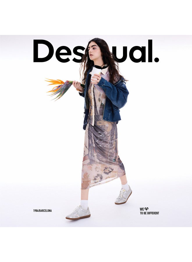 DESIGUAL 25 Autumn/Winter New Collection Collage Newspaper Print Stretch Slim-Fit Women'S Skirt - Image 5