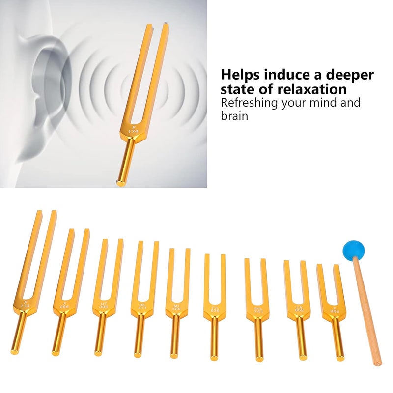 klarako Tuning Fork Set,9 Tuning Forks Perfect for DNA Healing, Chakra, Sound, Keep Body, Mind and Spirit in Perfect Harmony - Image 2