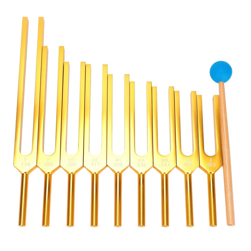 klarako Tuning Fork Set,9 Tuning Forks Perfect for DNA Healing, Chakra, Sound, Keep Body, Mind and Spirit in Perfect Harmony - Image 1