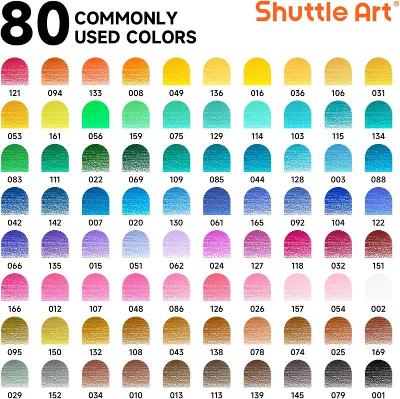 Shuttle Art 80 Colouring Pencils Set for Adults and Beginners for Painting and Drawing, Shatterproof Colouring Pencils for Children, Wooden Pencils - Image 3