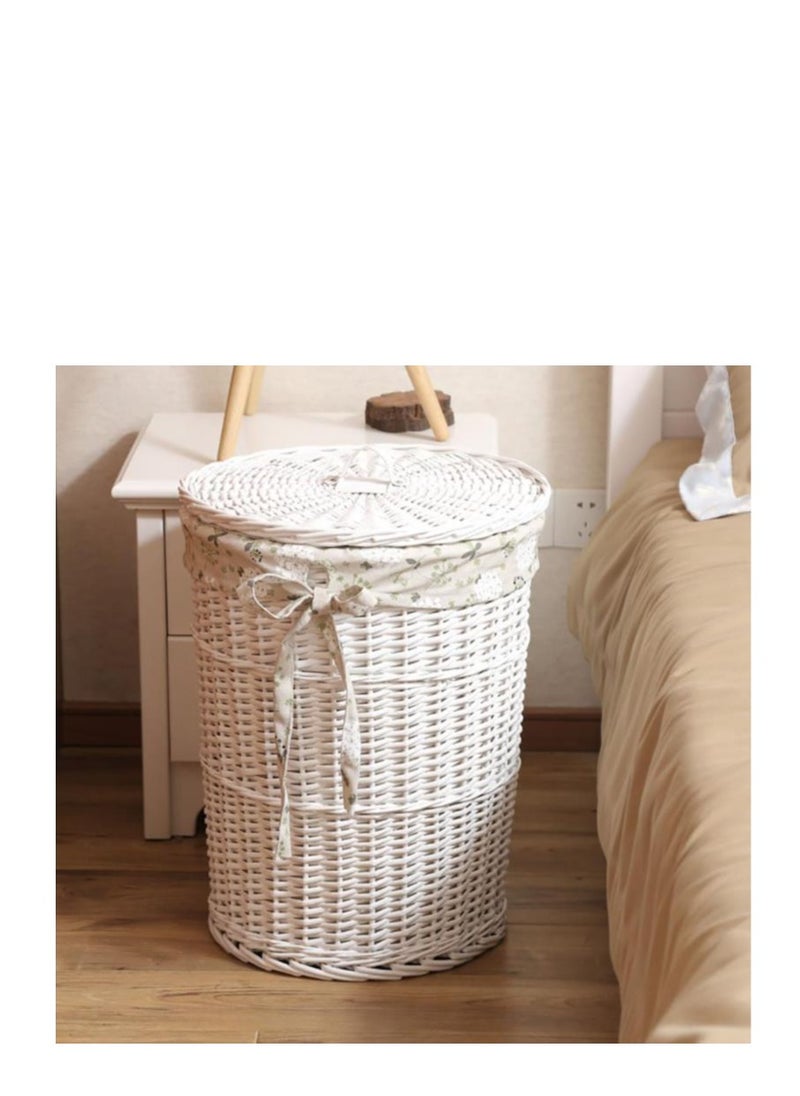 2 Pack Rattan Laundry Basket Household Dirty Clothes Hamper Round Wicker Storage Basket with Lining and Lid (A-White) - pzsku/ZC9F8640DE636B36FC4F3Z/45/_/1702971033/9bb88dd3-31b7-440f-8d6f-4c3cd2b6dcfa