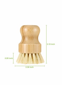Y&D 4 Pcs Palm Pot Brush， Bamboo Mini Scrub Brush Coconut Bristles Brushes Dish Scrubber for Cast Iron Skillet, Kitchen Sink, Bathroom, Household Cleaning  - Image 2
