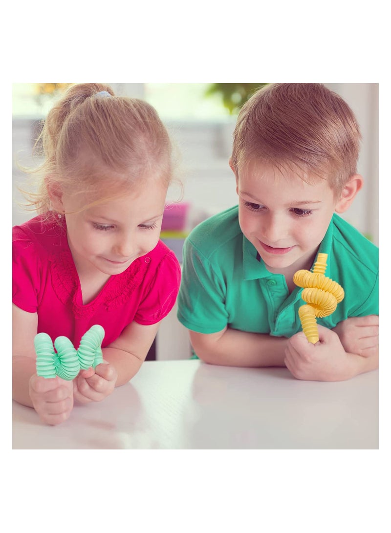 SYOSI 12 PCS Mini Pop Tubes Sensory Stretch Tubes Colorful Party Favor Pop Tubes Fidget Toy with Funny Pop Sound for Toddler Babies Kids Autism Teenagers Special Needs Reduce Anxiety and Stress - Image 5