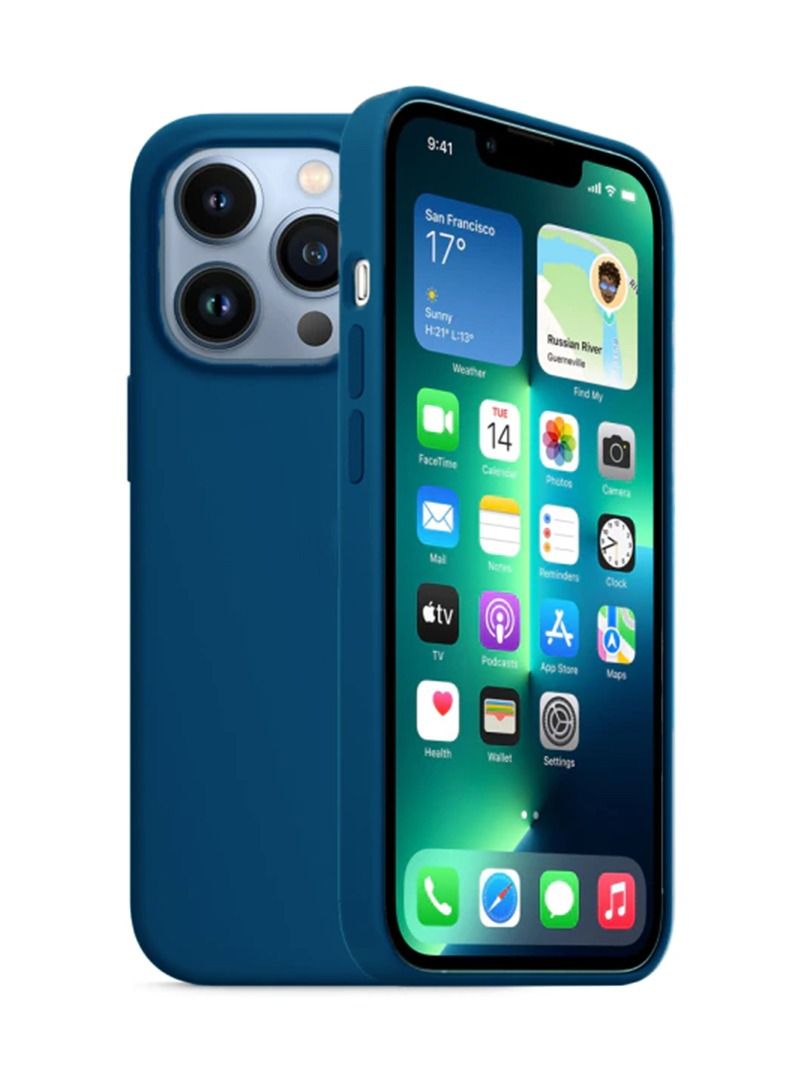 Protect iPhone 13 Pro Max Case with MagSafe Support Magsafe Charging Silicone Case for 13 Pro Max 6.7 inch Blue - Image 1