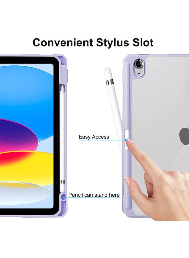 Rock Pow Case for iPad (A16) 11th 11 inch 2025/iPad 10th 10.9 inch 2022 Clear Transparent Back Shell with Pencil Holder, Auto Sleep/Wake Case Cover for iPad 10th 10.9inch 2022/iPad 11th 11inch 2025  - Image 5