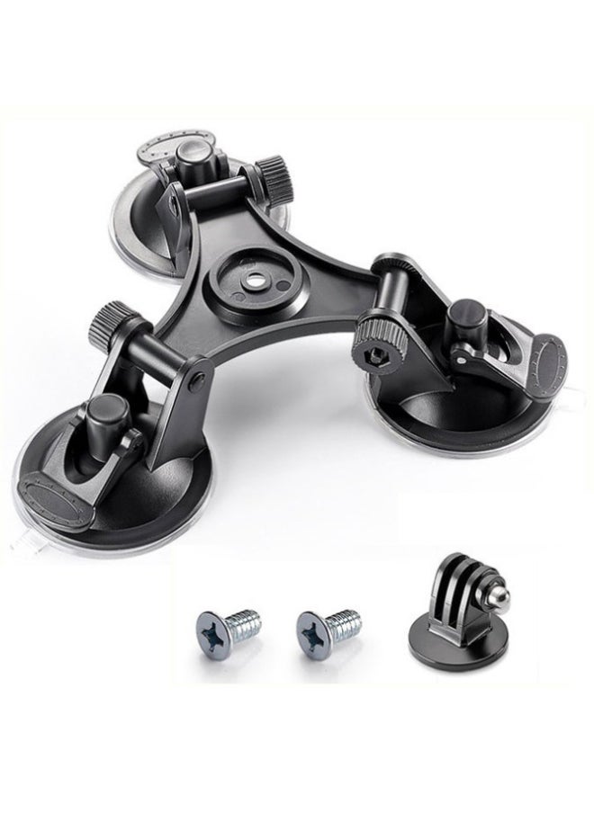 Generic - Sport Camera Accessories Tripod Suction Cup Car Suction Cup Vehicle Mounted Triangle Low Angle Gopro-Color:Three-legged Suction Cup + Gopro Adapter - Image 1