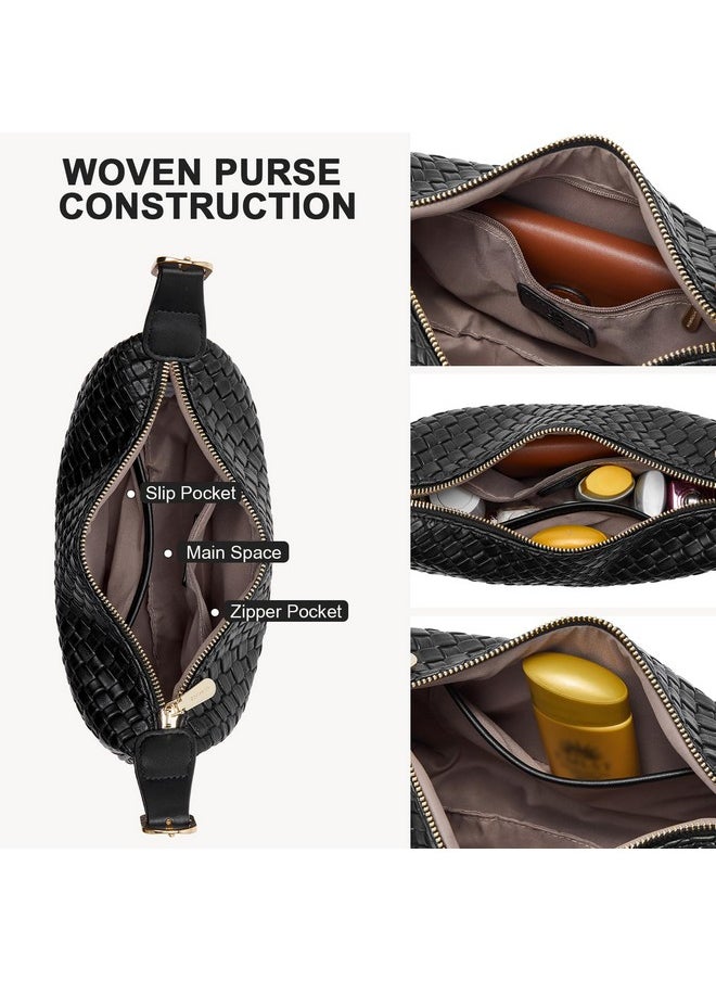 Bostanten BOSTANTEN Purses for Women Small Crossbody Bags Crescent Shoulder Bag Hobo Handbag with Adjustable Strap, Black  - Image 3