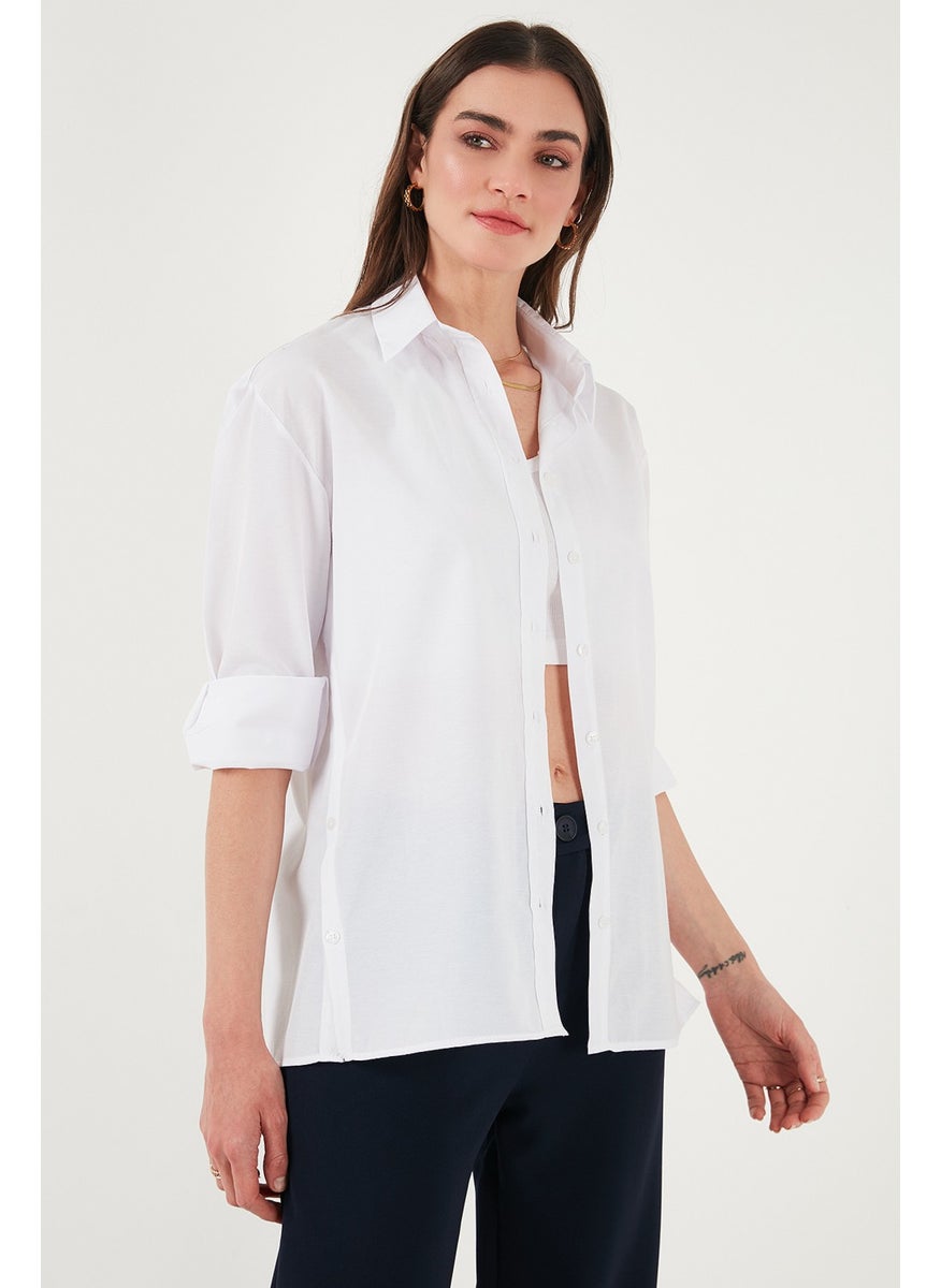 Cotton Regular Fit Buttonable Slit Detail Shirt Women's Shirt 6772920 - pzsku/ZC9F8A15758855C054E85Z/45/_/1741256978/d6aa6a04-e3a2-493d-83a6-dc8905db8bd0