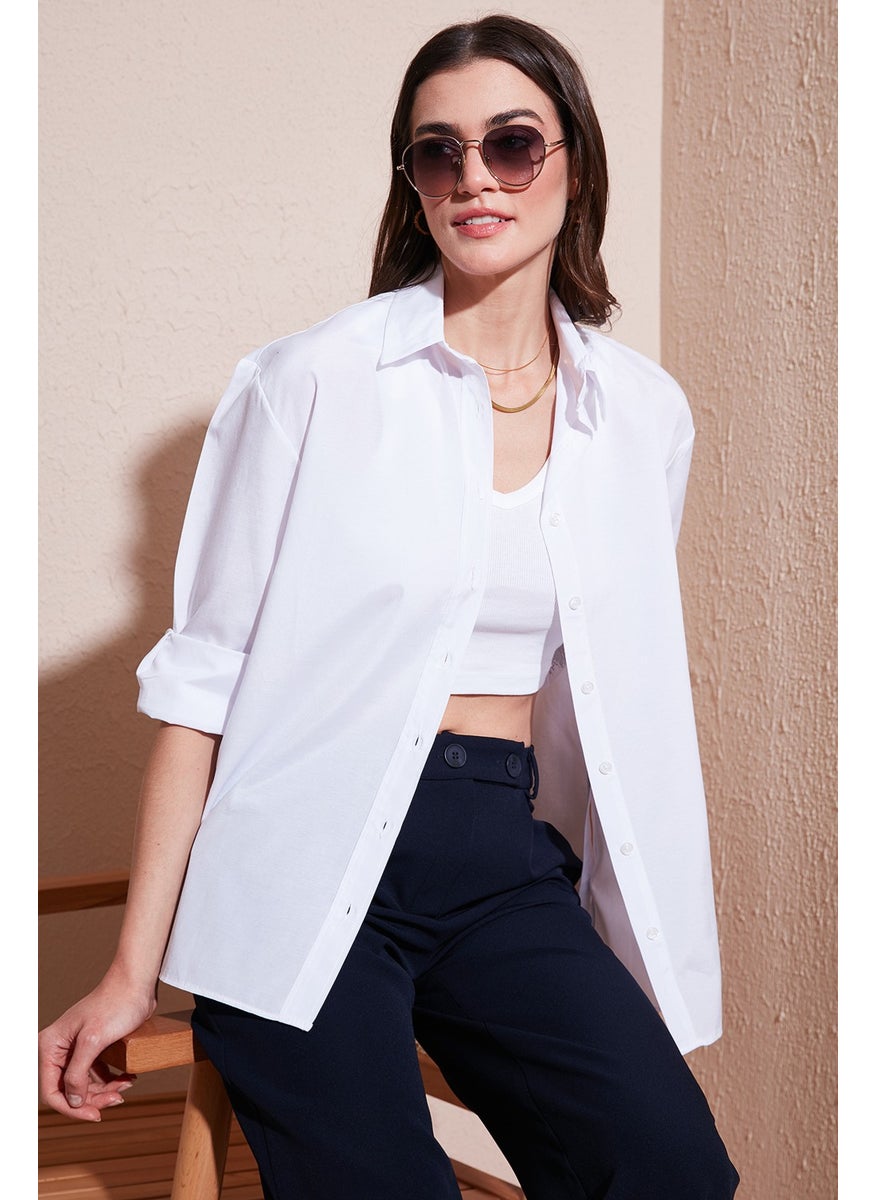 Cotton Regular Fit Buttonable Slit Detail Shirt Women's Shirt 6772920 - pzsku/ZC9F8A15758855C054E85Z/45/_/1741257186/e938a44f-ed10-49e7-970b-bdd84dcf4d1f