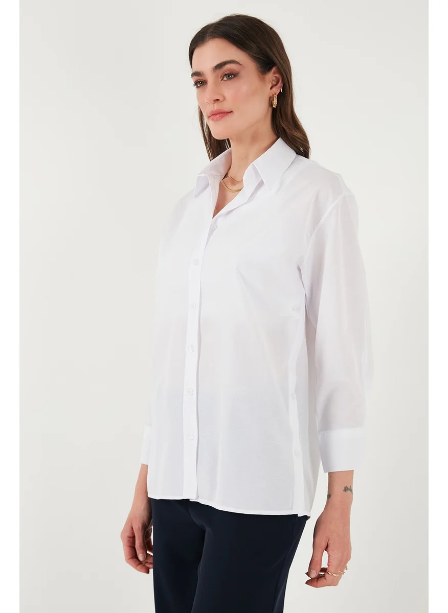 Lela Cotton Regular Fit Buttonable Slit Detail Shirt Women's Shirt 6772920
