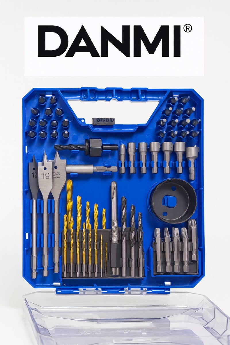 DANMI Professional Drill & Bit Set 70 Pieces from DANMI – Multi-purpose for Wood, Metal, Concrete, with Screwdriver Bits and Circular Saws – ART:160170 - Image 2