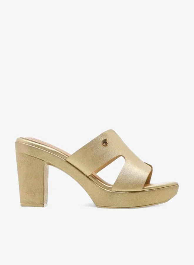 Flora Bella Cut Out Detail Slip-On Sandals With Platform Heels