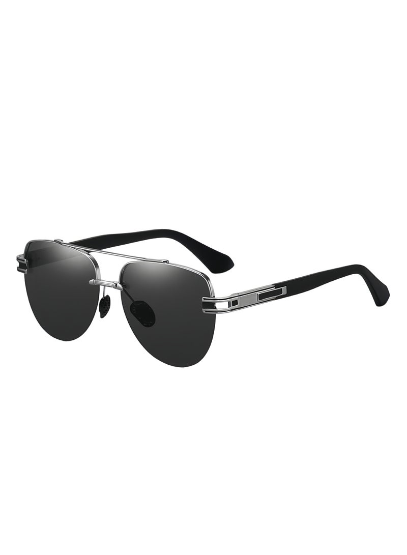 Pilot polarized sunglasses Retro full-frame anti-UV sunglasses; classic unisex sun protection glasses suitable for driving, outdoors, camping, beach travel, fishing and daily use various places. - Image 1