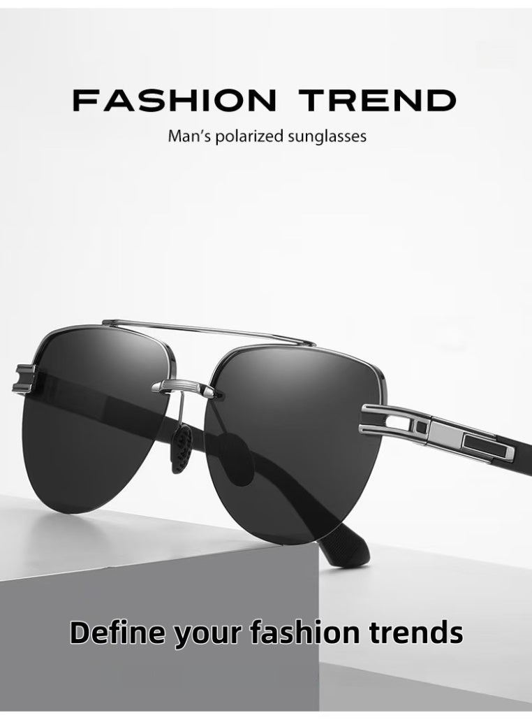 Pilot polarized sunglasses Retro full-frame anti-UV sunglasses; classic unisex sun protection glasses suitable for driving, outdoors, camping, beach travel, fishing and daily use various places. - Image 2
