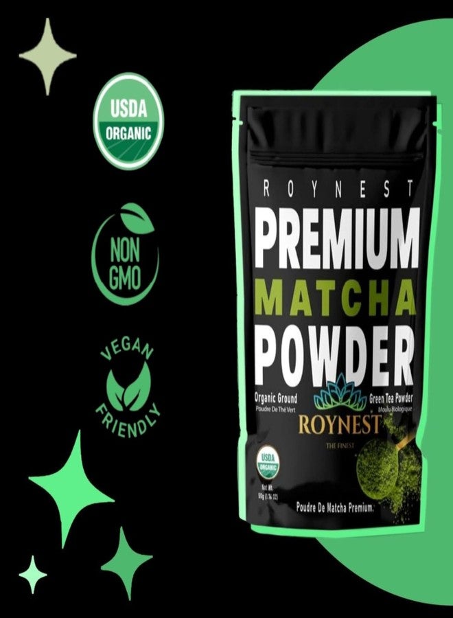 Roynest Premium Certified Organic Matcha Powder - 100% Pure Matcha for Iced Lattes, Smoothies, Cold Drinks & Baking - Clean Energy, Vegan, Non-GMO,- 50g Resealable Pouch - Image 5