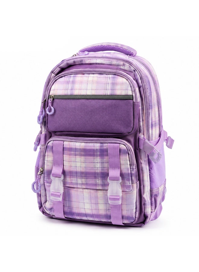 COCOBEE 15-Inch Kids Backpack with Adjustable Straps & Side Bottle Pocket – Purple +  Kids Oval Lunch Box +  Stainless Steel Water Bottle – Leakproof, 500ml - Image 2