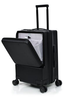 MORANO Morano Luggage Lightweight – Hardside Carry-On Trolley Bag  With 4 Spinner Wheels TSA Lock, 20 inch (Black)  - Image 2