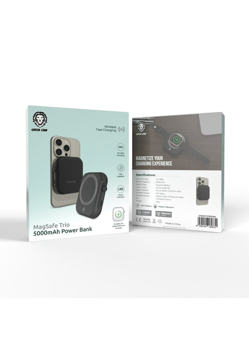 GreenLion GreenLion Magnetic Trio Power Bank 5000 mAh PD 20W Black  - Image 3