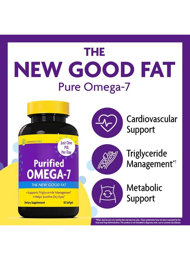 InnovixLabs InnovixLabs Purified Omega 7 Supplement - 210 mg Omega-7 Palmitoleic Acid, Fish Oil for Metabolism & Triglyceride Support, Essential Fatty Acids, IFOS Approved, 30 Softgels - Image 2