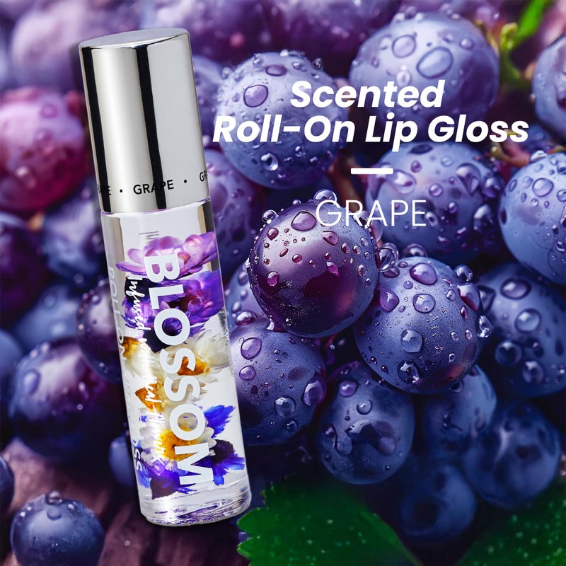 Blossom Roll on Lip Gloss, Scented Clear High Shine Moisturizing Lip Oil, Non Sticky, Infused with Real Flowers, Made in USA, 0.2oz, Island Fruit - Image 2