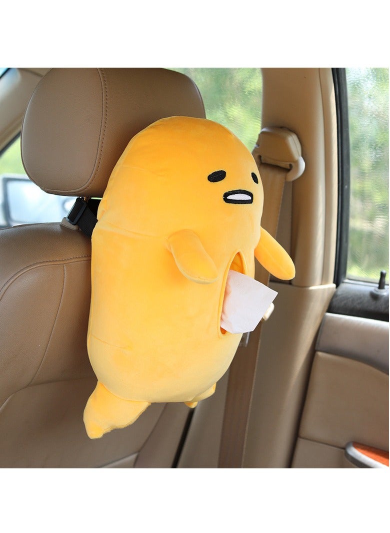 general Cartoon cute lazy eggs doll tissue cover Gudetama plush doll paper box car tissue box - Image 1