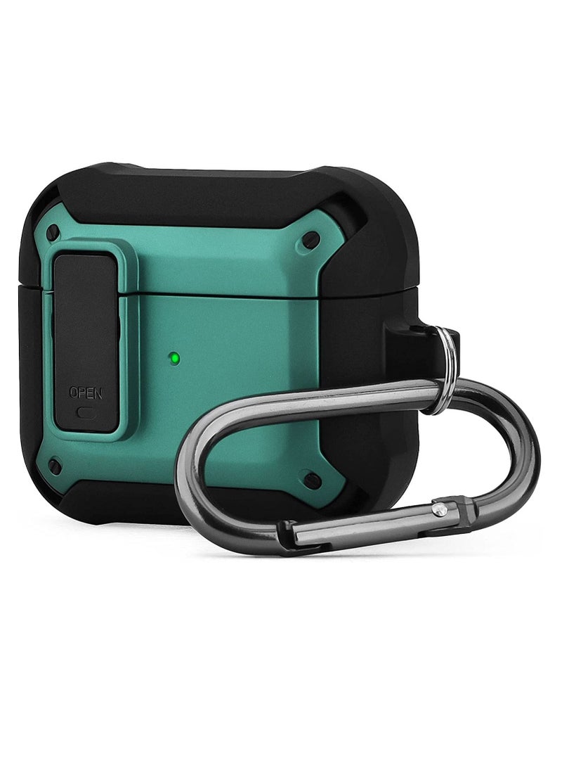 Generic - Airpods 3 Case with Lock and Keychain,OLEBAND Full-Body Rugged Military Grade Protective Cover for ipod 3rd Gen(2021),Shock Absorption Corner Design,Durable Armor Case - Image 1