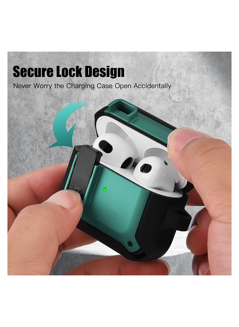 Generic - Airpods 3 Case with Lock and Keychain,OLEBAND Full-Body Rugged Military Grade Protective Cover for ipod 3rd Gen(2021),Shock Absorption Corner Design,Durable Armor Case - Image 1