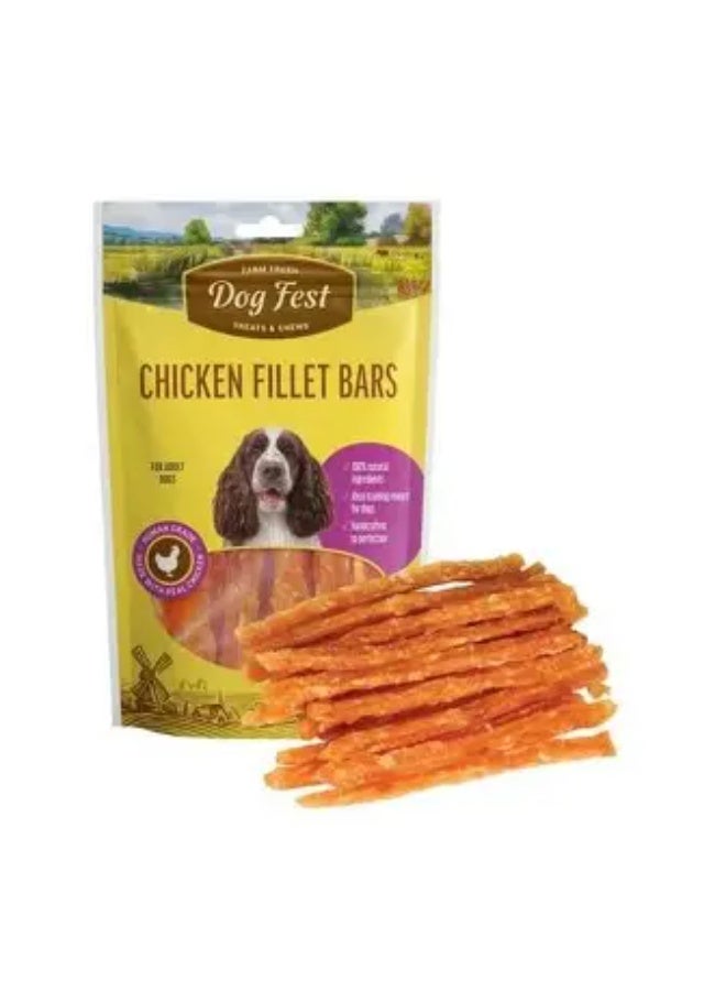 Dog Fest Chicken Fillet Bars Dog Treats for Adult Dogs Natural Chicken Snack, High Protein, 90g From Varmacy - Image 2