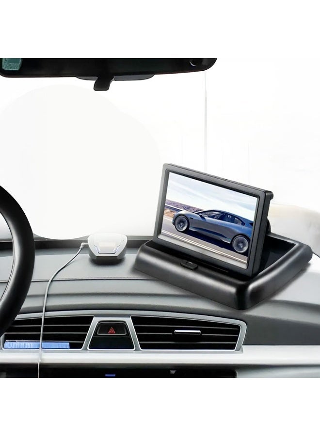 Car Display Monitor 4.3 inch/5 inch – Featuring 2-Way Video Input, Compatible with Rear View Camera & Dash Cam, 12V Operation (Clear and Comfortable View). - Image 3